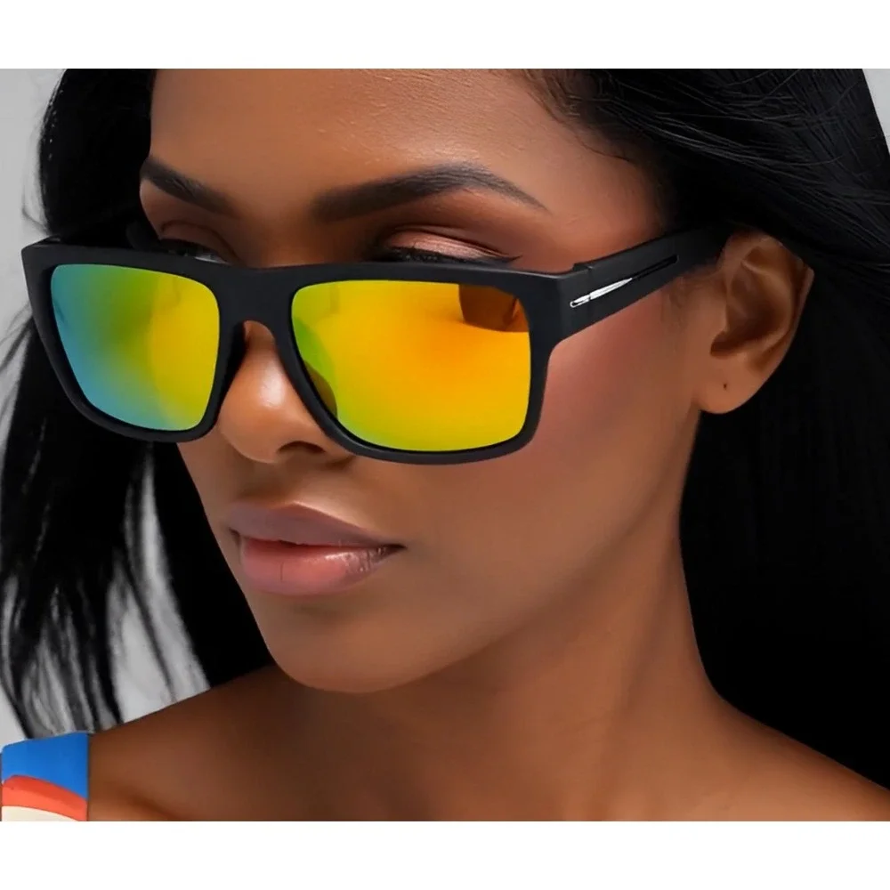 Black Frame Sunglasses Women Polarized Mirrored Lens Fashion Sun Glasses Driving
